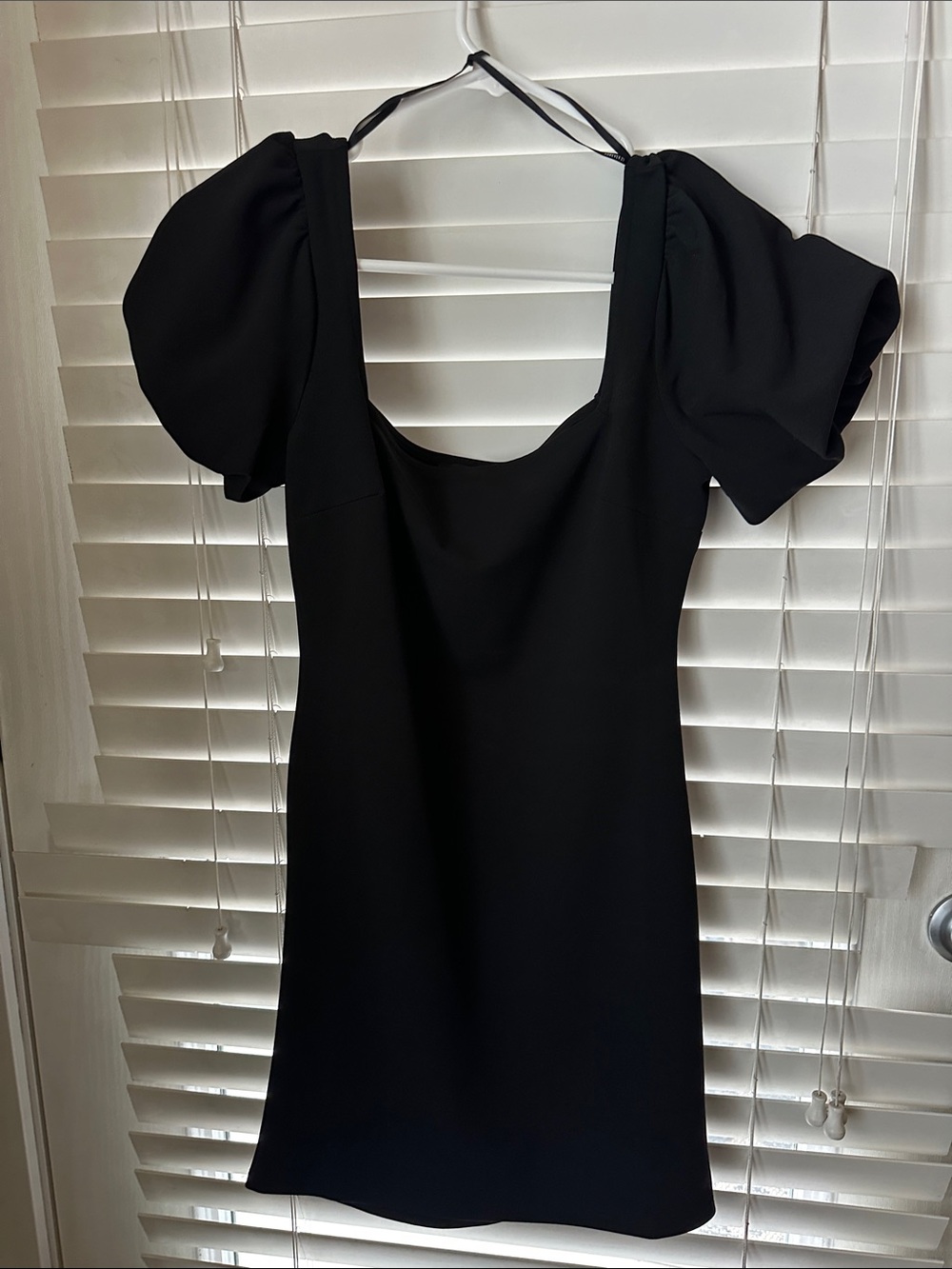 Black Puff-Sleeve Women's Dress